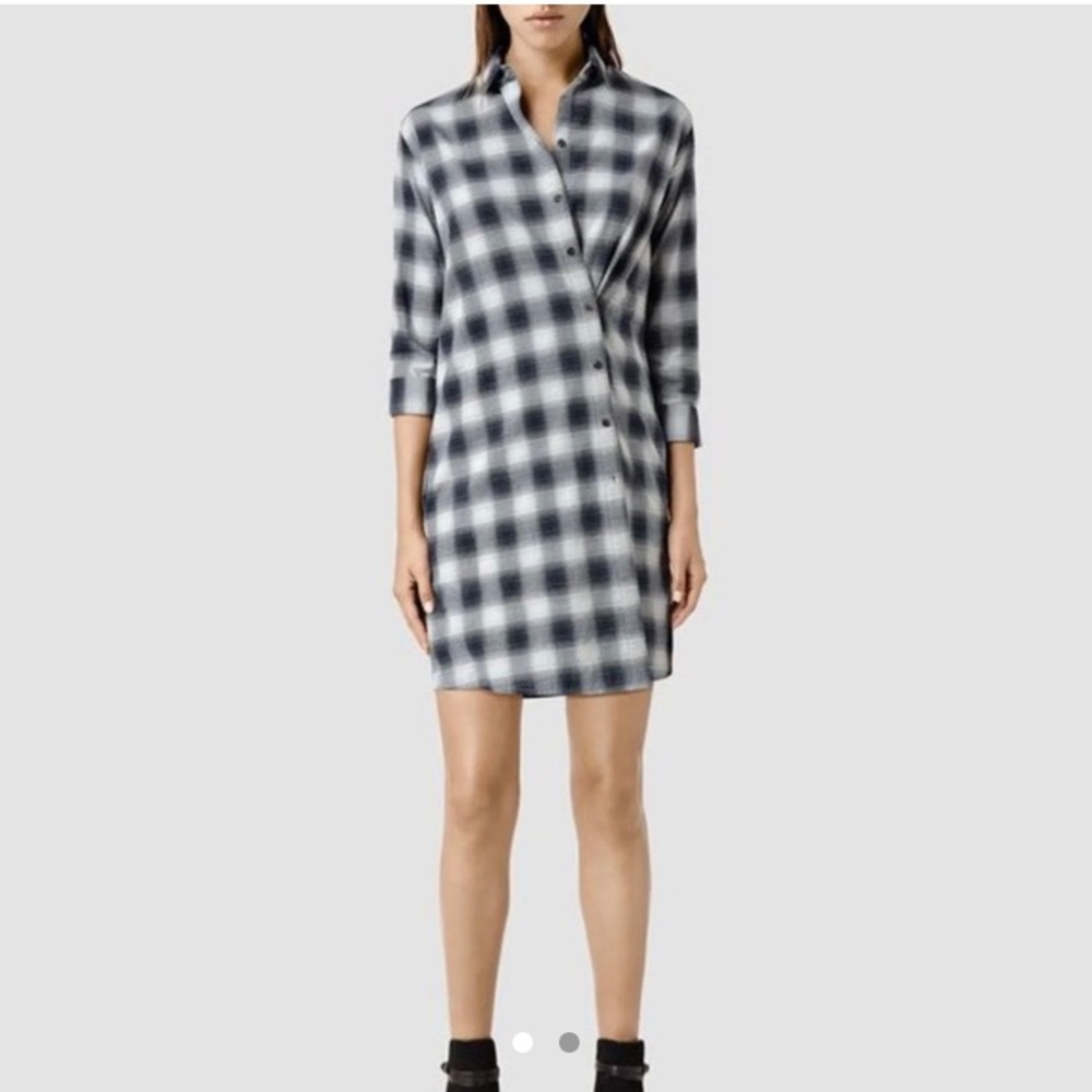 Allsaints braxon plaid shirtdress